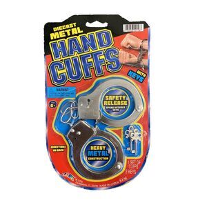 Ja-ru Die Cast Metal Handcuffs Working Keys Unopened Package NWOT